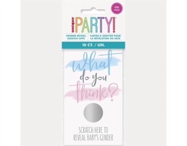 KRASKAART GENDER REVEAL MEISJE 10 STUKS - ROZE