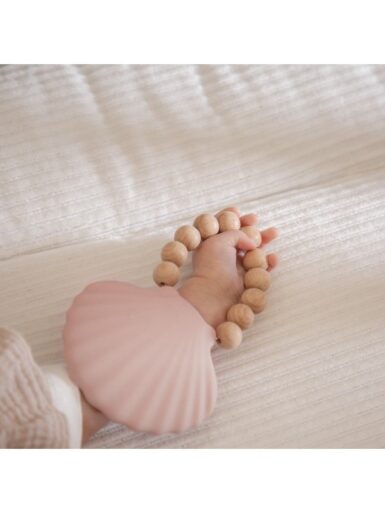 LABEL LABEL SILICONE TEETHER SHELL PINK - ROZE