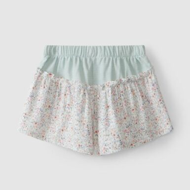 LARANJINHA SHORT PINK/ GREEN FLOWERS - GROEN