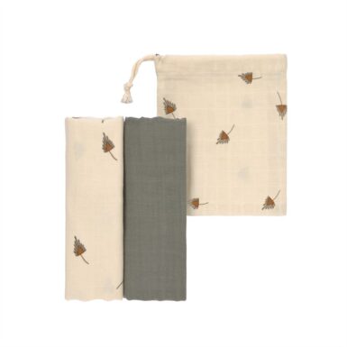 LASSIG SWADDLE & BURP BLANKET L TAUPE 80X80CM 2 STUKS