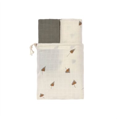 LASSIG SWADDLE & BURP BLANKET L TAUPE 80X80CM 2 STUKS