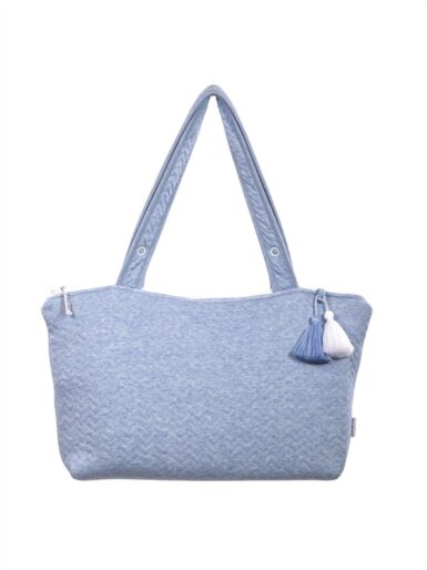 POETREE CHEVRON DENIM BLUE VERZORGINGSTAS - BLAUW