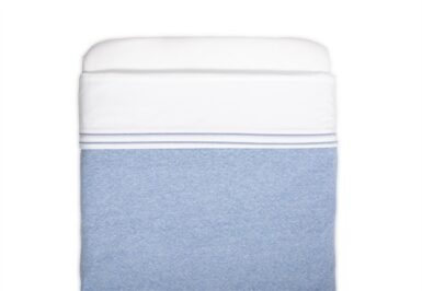 POETREE CHEVRON DENIM BLUE WIEGLAKEN 80X100 - WIT