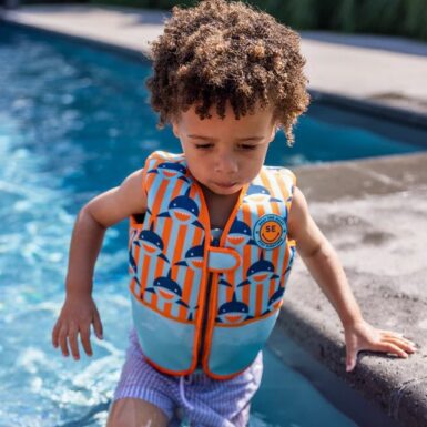 SWIM ESSENTIALS ZWEMVEST HAAIEN 18-30KG - ORANJE