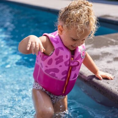 SWIM ESSENTIALS ZWEMVEST NEON PANTER 18-30KG - ROZE