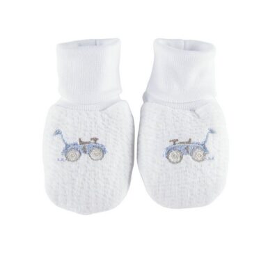 THEOPHILE& PATACHOU BABYSLOFJE JERSEY GEWAFELD CARS LICHT BLAUW