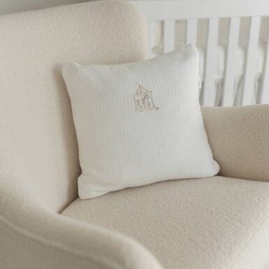 THEOPHILE& PATACHOU CARROUSEL GEBORDUURD KUSSEN GEWAFELD - WIT