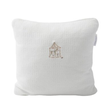 THEOPHILE& PATACHOU CARROUSEL GEBORDUURD KUSSEN GEWAFELD - WIT
