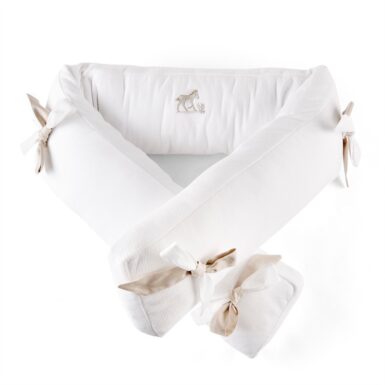 THEOPHILE & PATACHOU SAFARI BEDBESCHERMER 210CM - GEWAFELD WIT