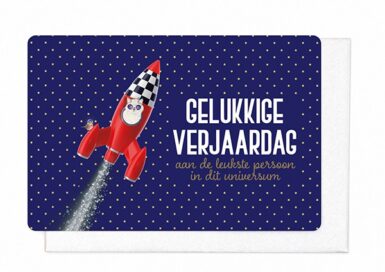 WENSKAART GELUKKIGE VERJAARDAG - BLAUW