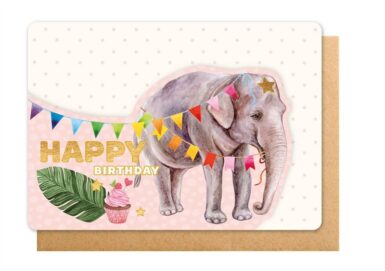 WENSKAART HAPPY BIRTHDAY - ROZE