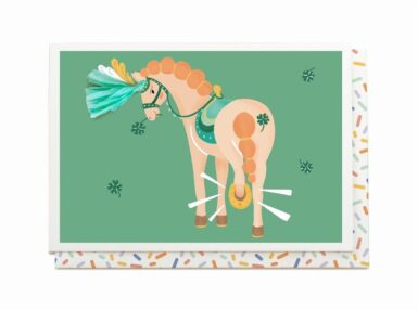 WENSKAART PAARD - WIT