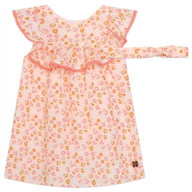 CARREMENT BEAU KLEEDJE MET HAARBAND - ROZE