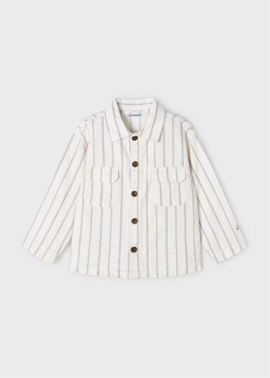 MAYORAL OVERHEMD MET STREPEN - BEIGE