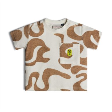 RETOUR T-SHIRT WIT/BRUIN