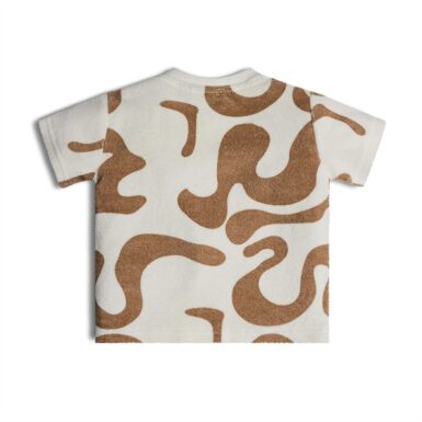 RETOUR T-SHIRT WIT/BRUIN