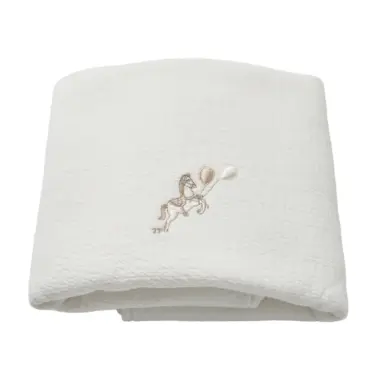 THEOPHILE EN PATACHOU COTTON WHITE DOOPDEKEN 100X135CM GEWAFELD - WIT