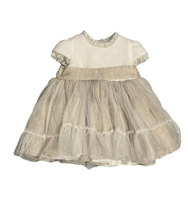 AMAYA KLEEDJE LINNEN WIT/BEIGE