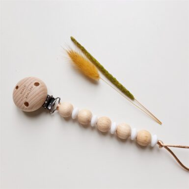 KLEIN ATELIER FOPSPEENKETTING NEW BORN LINZEN - WIT