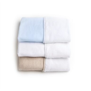LIVING NATURE DEKEN DAVID LOSANGE/ FLEECE BLAUW