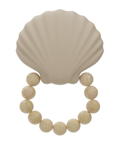 LABEL LABEL SILICONE TEETHER SHELL NOUGAT - BEIGE