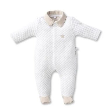 FIRST ONE ROMPERSUIT OSLO WHITE/BEIGE - WIT