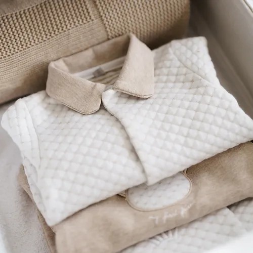 FIRST ONE ROMPERSUIT OSLO WHITE/BEIGE - WIT