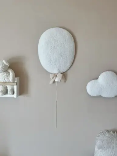 LITTLE LOUA BALLON BOUCLE WIT LED 38X31CM