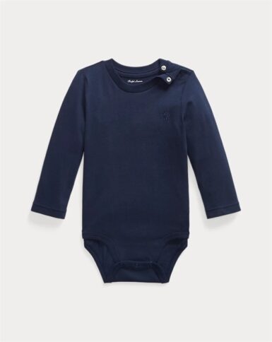 RALPH LAUREN BODY LANGE MOUWEN NAVY BLUE - BLAUW