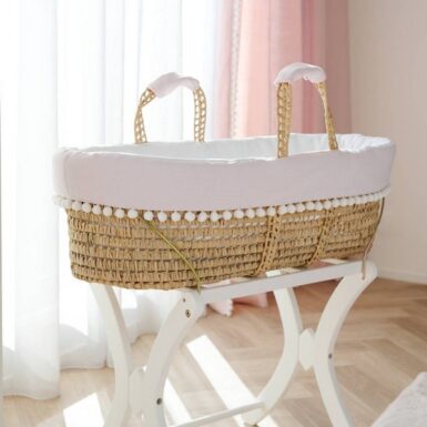 THEOPHILE & PATACHOU PINK GARDEN PARTY RIETEN REISWIEG POMPON WIT