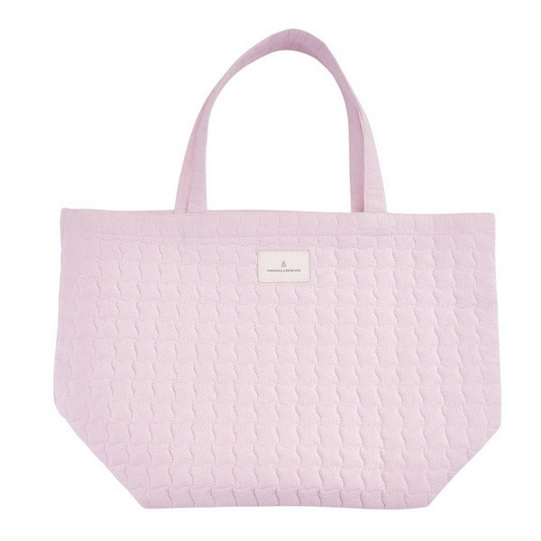 THEOPHILE & PATACHOU PINK GARDEN PARTY TOTE BAG GEWATTEERD - ROZE