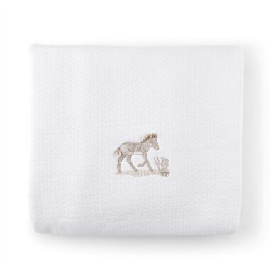 THEOPHILE & PATACHOU SAFARI DOOPDEKEN 65X80CM - GEWAFELD WIT