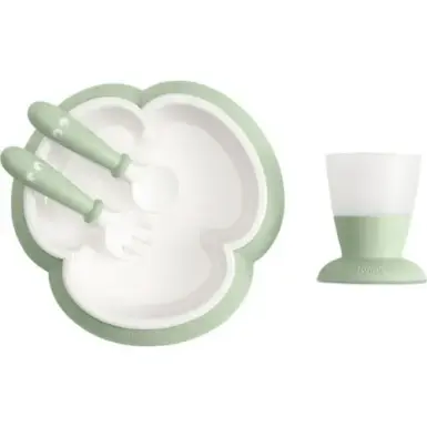 BABY BJORN EETSET PASTELGROEN (BORD+ LEPEL+ VORK)