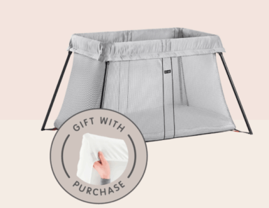 BABY BJORN REISBEDJE LIGHT ZILVER - GRIJS