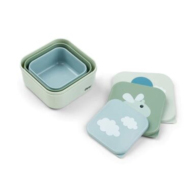 DONE BY DEER SNACK BOX SET 3 ST HAPPY CLOUDS - GREEN - GROEN
