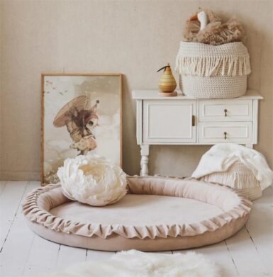MOJE SPEELNEST VELVET BEIGE - ECRU