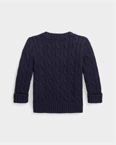 RALPH LAUREN KABEL TRUI NAVY - BLAUW