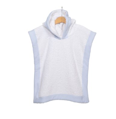 LIVING NATURE PONCHO WIT/BLAUW