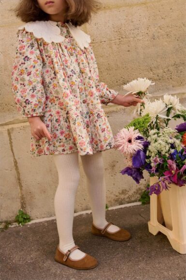 LOUISE MISHA KLEEDJE HEIDI CREAM WILD FLOWERS - ECRU