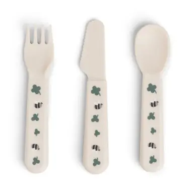 DONE BY DEER FOODIE CUTLERY SET TINY FARM POWDER - ROZE