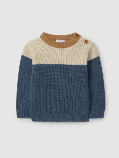 LARANJINHA GEBREIDE TRUI - BEIGE/BLAUW