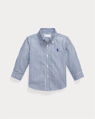 RALPH LAUREN HEMD STRIPES DARK BLUE - BLAUW