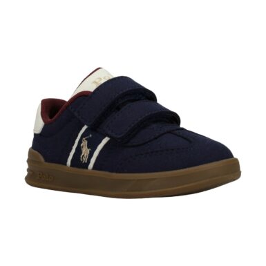 RALPH LAUREN POLO SNEAKERS NAVY/CREAM - BLAUW