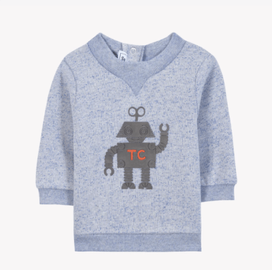TARTINE ET CHOCOLAT TRUI MET ROBOT - BLAUW