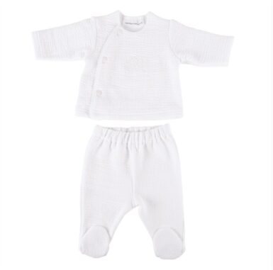 THEOPHILE & PATACHOU BLOES JERSEY GEWAFELD+ BROEK WIT