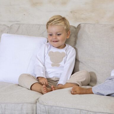 LIVING NATURE PYJAMA CEDRIC - WIT/BEIGE