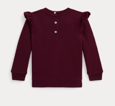 RALPH LAUREN BEAR SWEATER MET RUCHES BURGUNDY