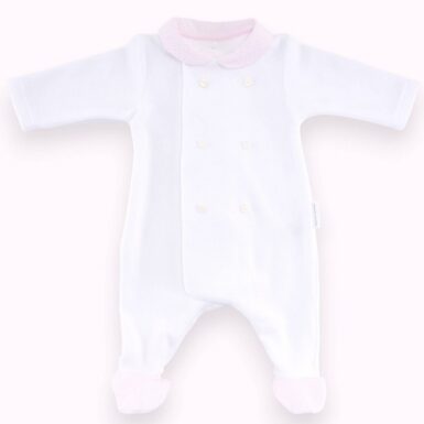 THEOPHILE & PATACHOU KRUIPPAKJE VELOURS 6 KNOPEN - ROZE