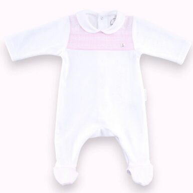 THEOPHILE & PATACHOU KRUIPPAKJE VELOURS SMOCK - ROZE