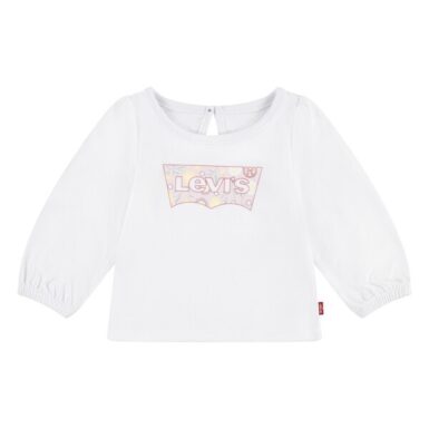 LEVI'S T-SHIRT MET LANGE MOUWEN WIT